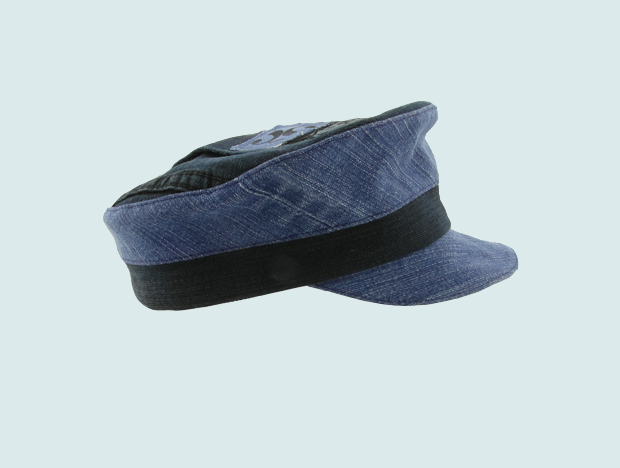 cap captain low soft visor upcycle jeans